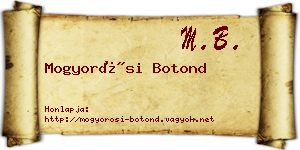 Mogyorósi Botond névjegykártya